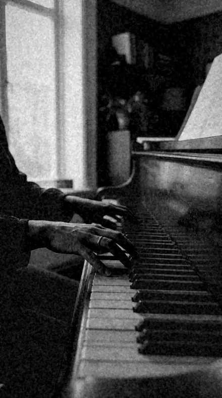 Brick Dark applied to Hands piano