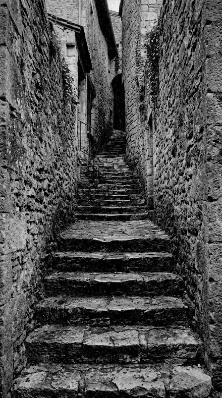 Portrait Plate applied to Stone steps