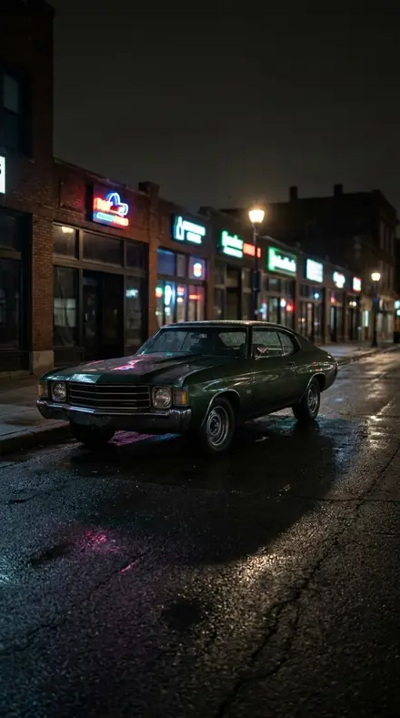 Before: Classic car neon