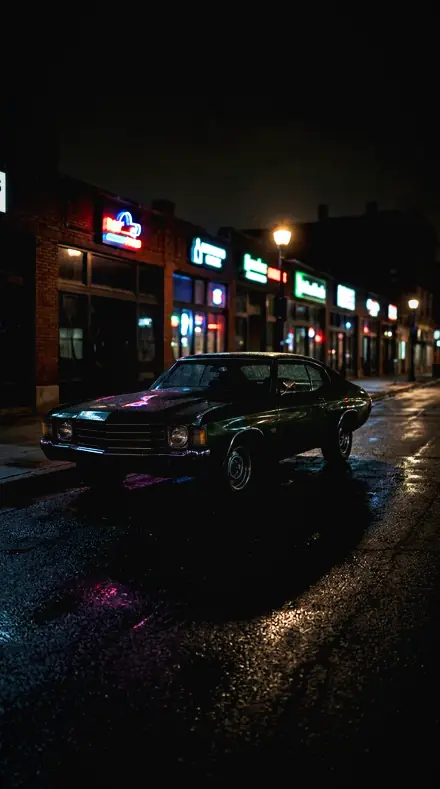 Photo Finish applied to Classic car neon