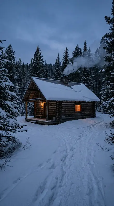 Before: Cabin blue hour