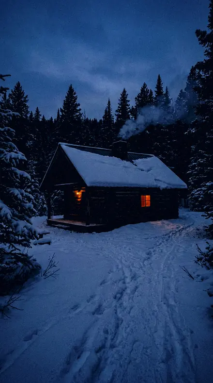 Bar Mirror applied to Cabin blue hour