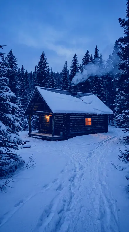 Cyan Floor applied to Cabin blue hour
