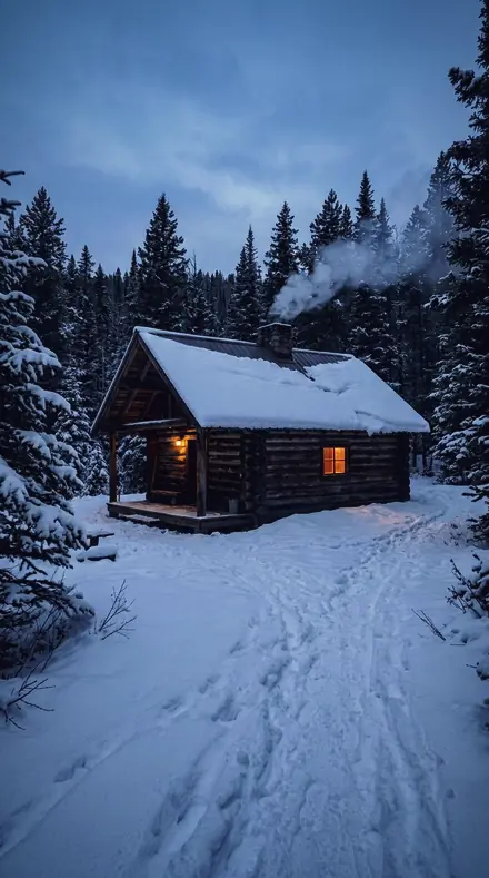Standing Water applied to Cabin blue hour