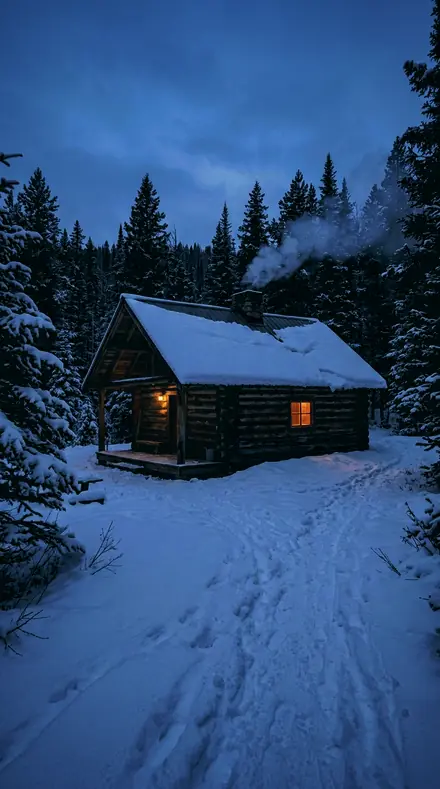 Elder Bush applied to Cabin blue hour