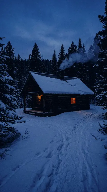Cellar Table applied to Cabin blue hour