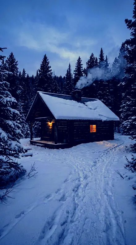 Shade Under applied to Cabin blue hour