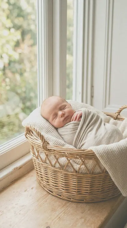 Linen Weave applied to Newborn basket