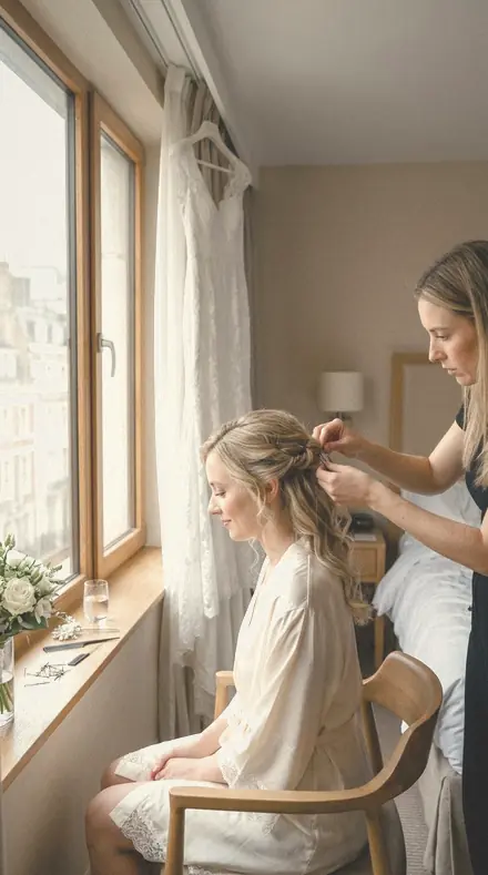 Page Corner applied to Bridal prep window