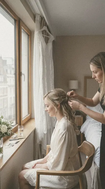 Paper Fade applied to Bridal prep window
