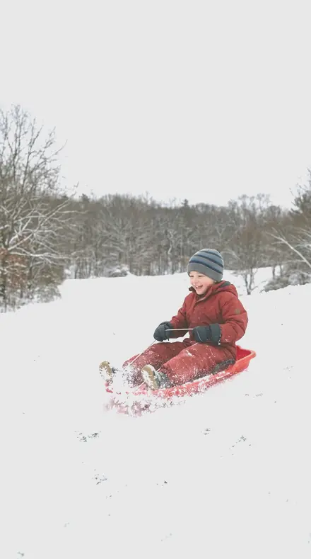 Open Shelves applied to Child sledding