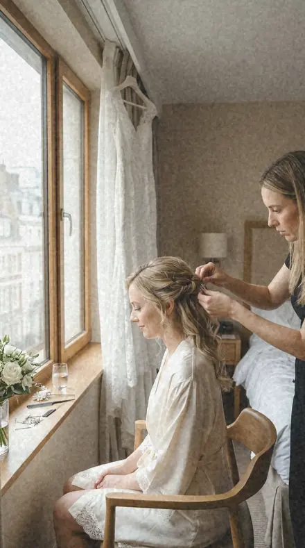 Weed Crack applied to Bridal prep window