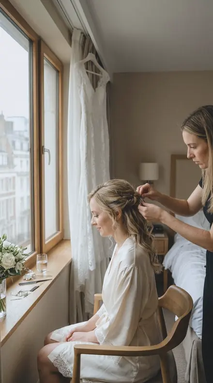 Chimney Smoke applied to Bridal prep window