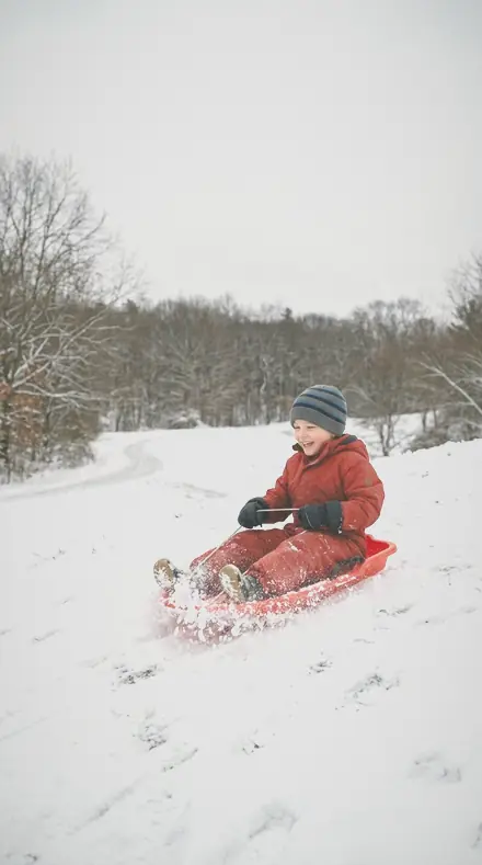 Tassel Turn applied to Child sledding