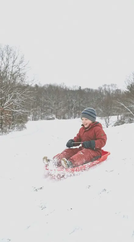 Hot Press applied to Child sledding