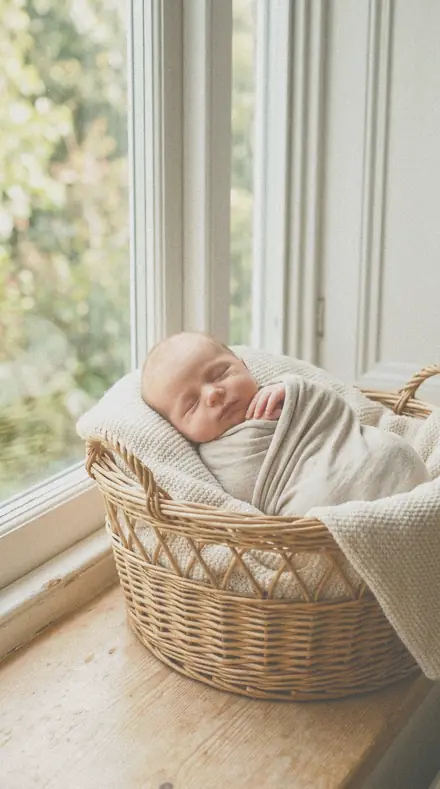 Vellum Finish applied to Newborn basket