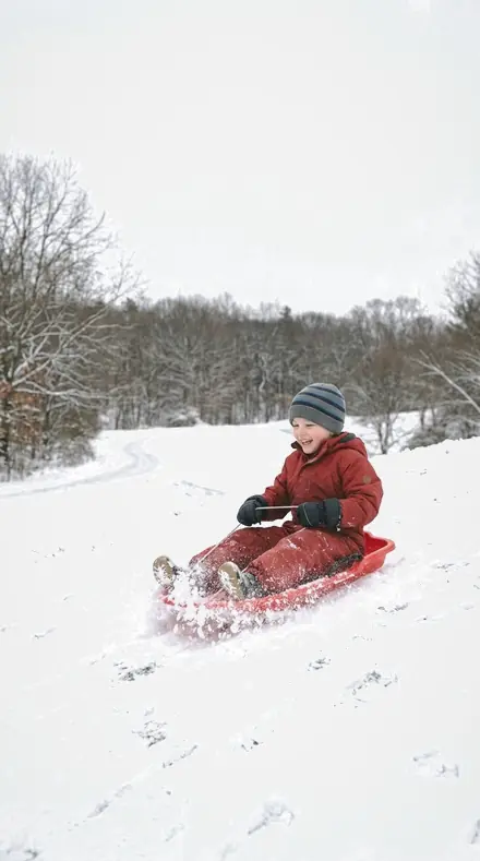 Sponge Wipe applied to Child sledding