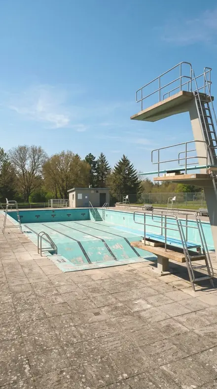 Zellige Wall applied to Empty pool