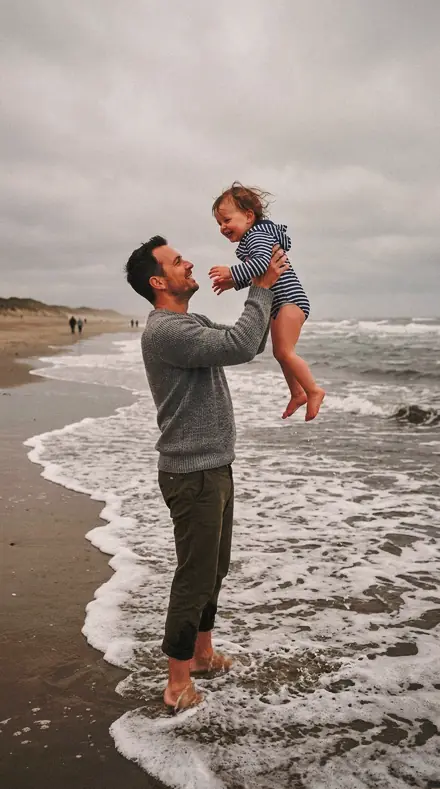 Dressage Line applied to Father toddler beach
