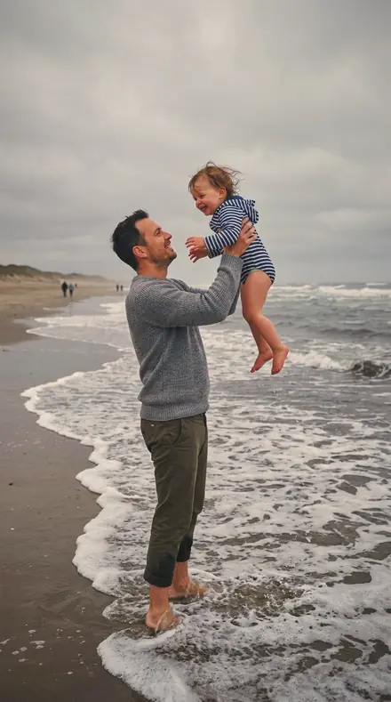 Butter Dish applied to Father toddler beach