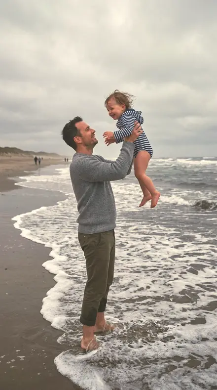 Bell Rope applied to Father toddler beach
