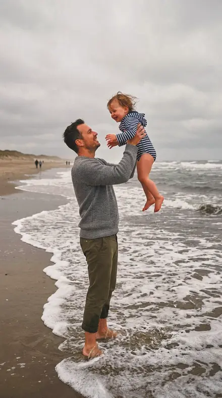Barn Ladder applied to Father toddler beach