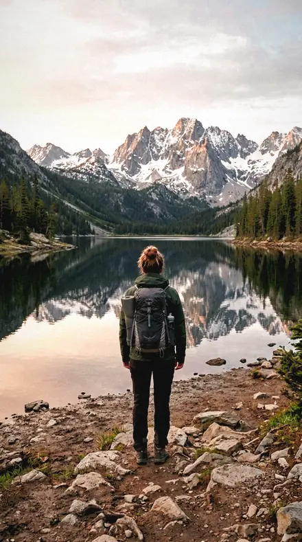 Backlit Dust applied to Mountain lake