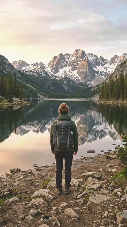 Zellige Wall applied to Mountain lake