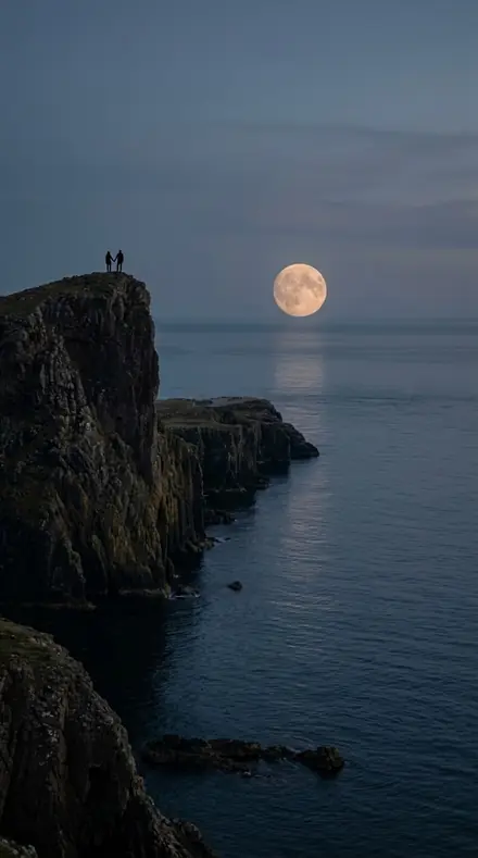 Before: Moonrise cliffs