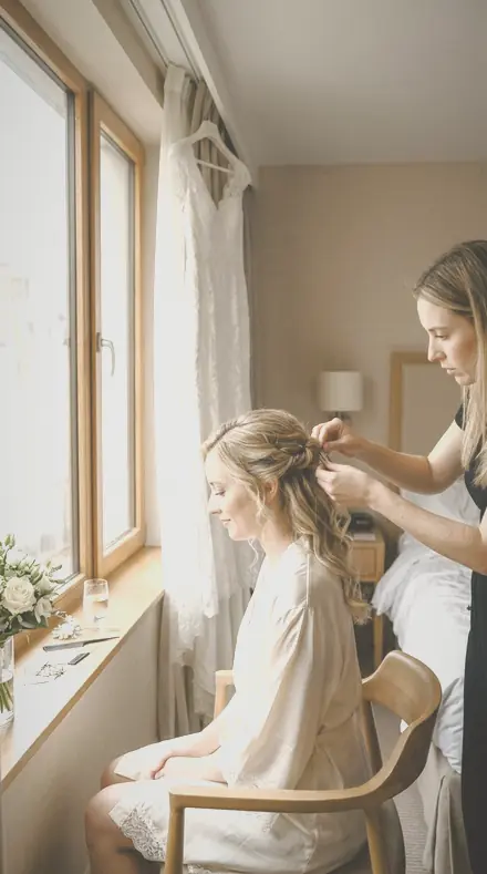 Basket Nest applied to Bridal prep window