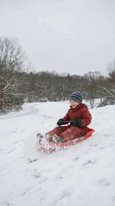 Before: Child sledding