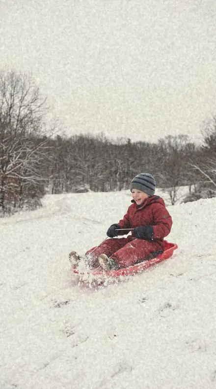 Dust Reel applied to Child sledding