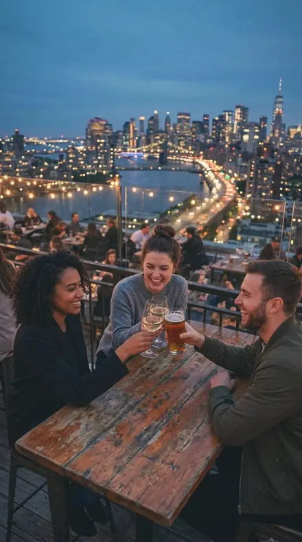 Grain Chute applied to Rooftop bar blue hour