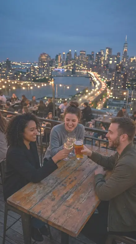 Endpaper Edge applied to Rooftop bar blue hour