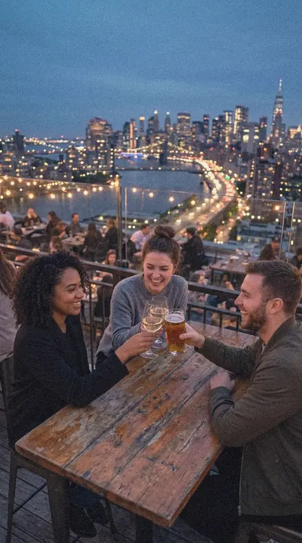 Pale Morning applied to Rooftop bar blue hour