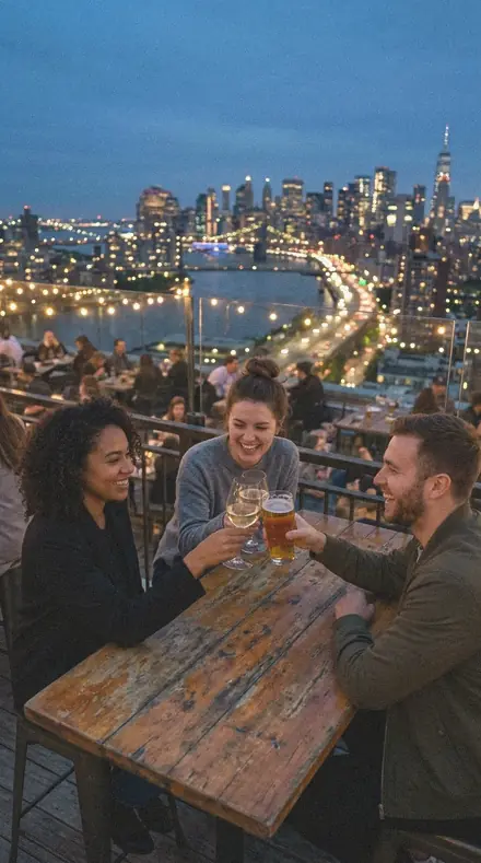 Copper Kettle applied to Rooftop bar blue hour