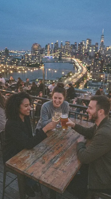 Paper Map applied to Rooftop bar blue hour