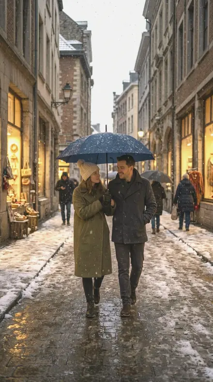 Pierced Lantern applied to Snow street couple