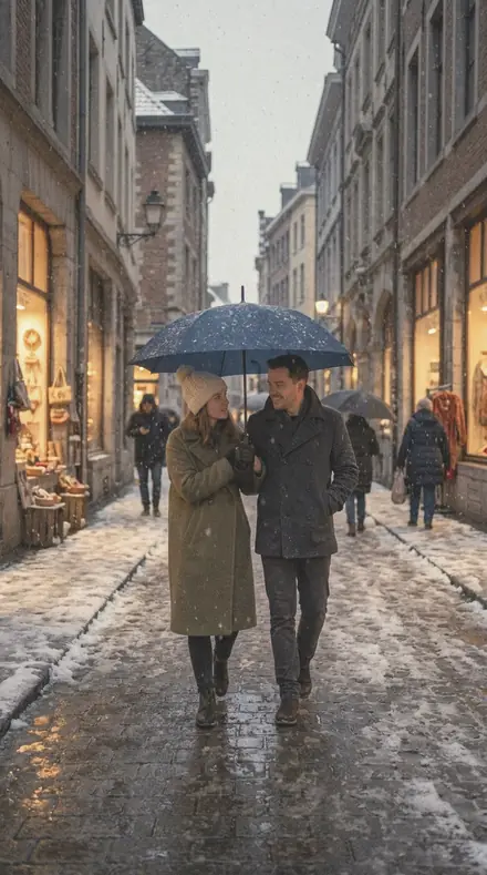 Antique Thread applied to Snow street couple