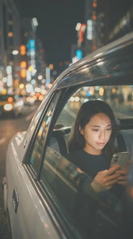 Diploma Hand applied to Taxi night window