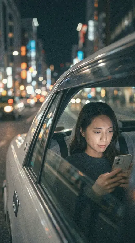 Muted Shore applied to Taxi night window