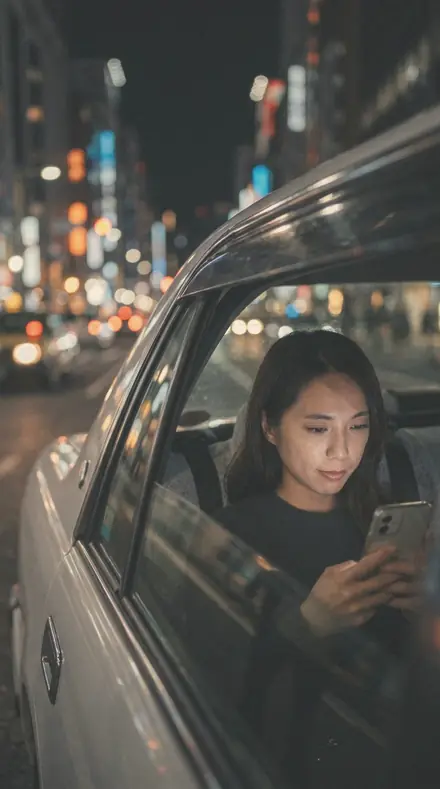 Internal Reflection applied to Taxi night window