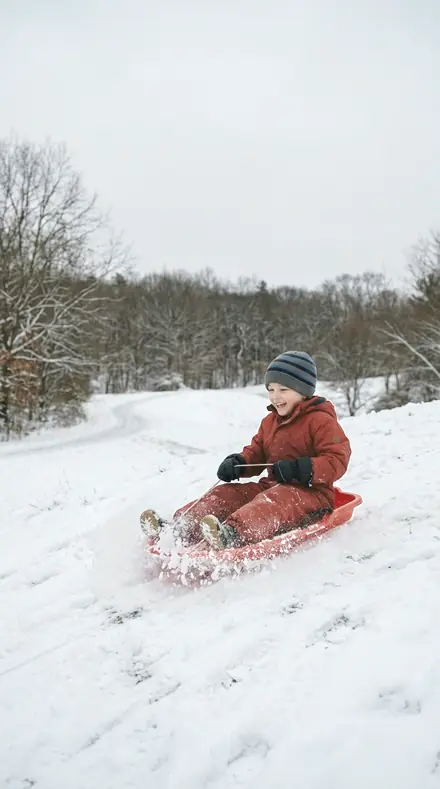 Rose Pull applied to Child sledding
