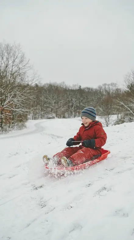 Seam Line applied to Child sledding