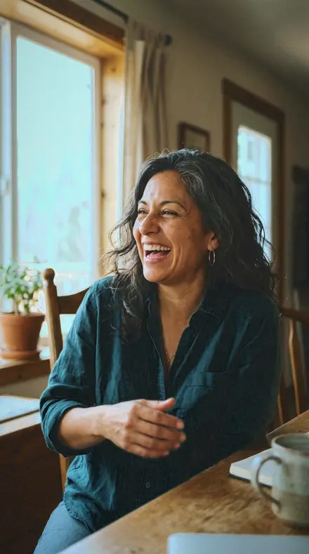 Slate Lap applied to Portrait 004 laughing daylight