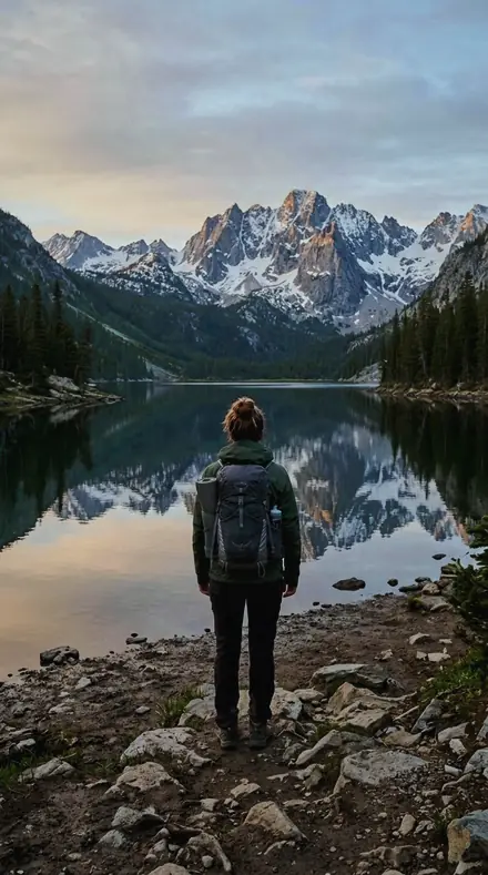 Barrel Light applied to Mountain lake