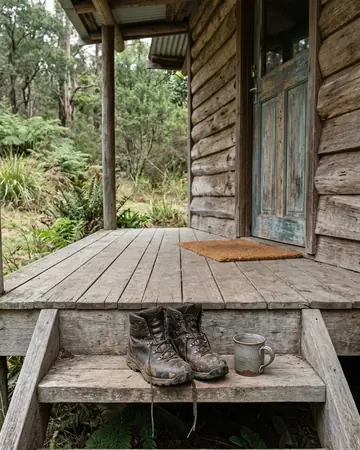 Cabin porch. Photographed without a preset.