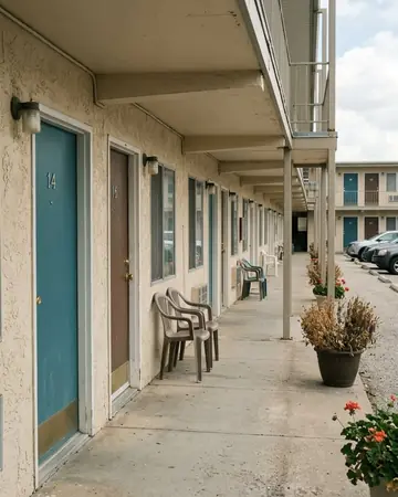 Motel door. Photographed without a preset.
