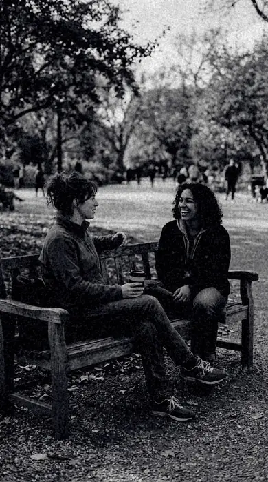 friends bench. With the Mono Film preset applied.