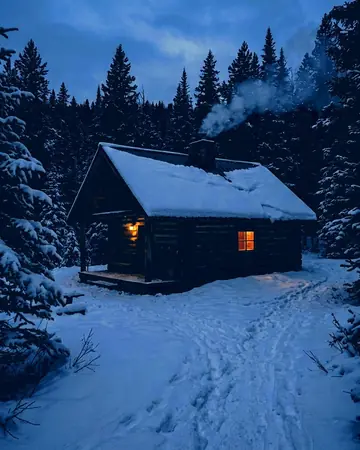 Cabin blue hour. With the Night Halation preset applied.